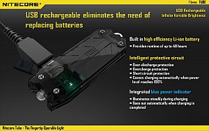 ΦΑΚΟΣ LED NITECORE TUBE, Μπρελόκ, Rechargable-AZURE