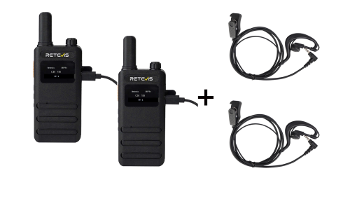 ΠΟΜΠΟΔΕΚΤΗΣ RETEVIS B63S, PMR16 + 2x G-Hook earpiece C9239A , Black