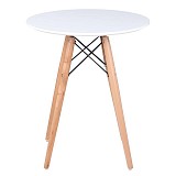 Woodwell ART Wood Τραπέζι, Πόδια Οξιά Φυσικό, Επιφάνεια MDF Άσπρο Ε-00015754 Ε7082,1
