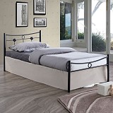 Woodwell DUGAN Κρεβάτι Μονό, για Στρώμα 90x200cm, Μέταλλο Βαφή Μαύρο Ε-00017090 Ε8068
