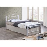 Woodwell NORTON Κρεβάτι Διπλό, για Στρώμα 140x190cm, Μέταλλο Βαφή Άσπρο, Ξύλο Άσπρο Ε-00020531 Ε8108,1