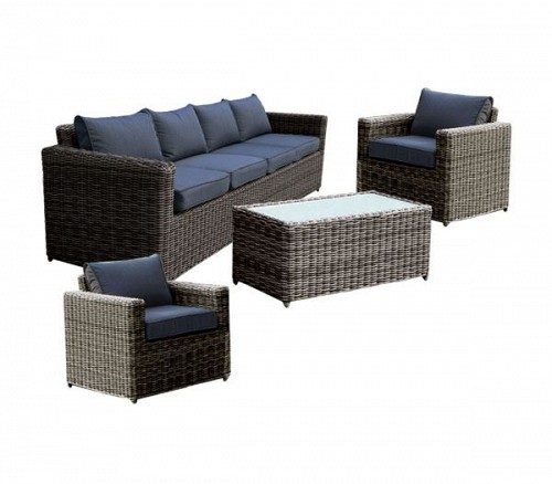 Woodwell ARIZONA Set Σαλόνι Κήπου ALU: 4Θέσιος +2 Πολυθρόνες +Τραπέζι Wicker Grey Brown- Μαξ.Ανθρακί Ε-00017352 Ε6734,04