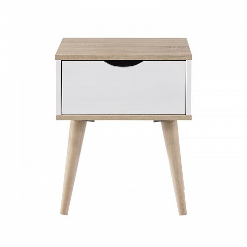Woodwell ALIDA Κομοδίνο Απόχρωση Sonoma - Άσπρο Ε-00019174 Ε7340,2