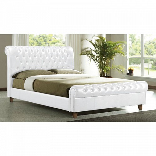 Woodwell HARMONY Κρεβάτι Διπλό για Στρώμα 160x200cm, PU Άσπρο Ε-00015324 Ε8052,1