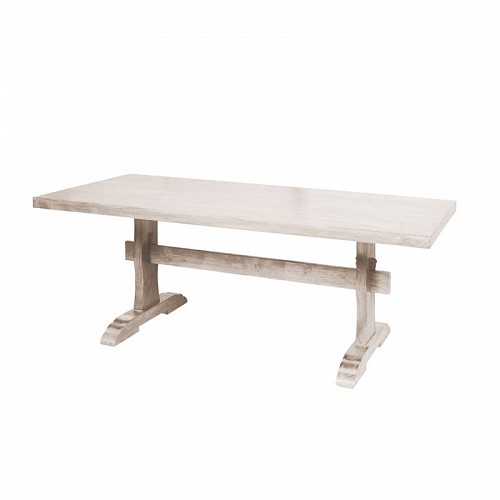Woodwell MAISON WESTERN Τραπέζι Τραπεζαρίας, Ξύλο Mango Antique Άσπρο Ε-00016572 ΕΙ927