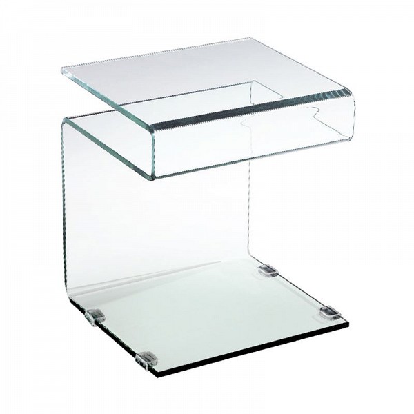 Woodwell GLASSER Τραπεζάκι Βοηθητικό Διάφανο Γυαλί 12mm Ε-00015896 ΕΜ735