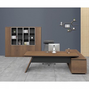 Woodwell PROLINE Γραφείο Δεξιά Γωνία Απόχρωση Καρυδί Δρυς - Μαύρο Ε-00020857 ΕΟ966,R