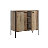 Woodwell PALLET-W Ντουλάπι-Παπουτσοθήκη Δίφυλλη, 3 Ράφια, Μέταλλο Βαφή Μαύρο, Απόχρωση Antique Oak Ε-00021664 Ε8440,W