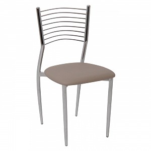 Woodwell VIVIAN Καρέκλα Μέταλλο Χρώμιο, PVC Cappuccino Ε-00017769 ΕΜ935,4