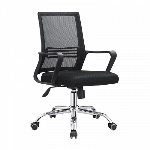 Woodwell BF2110 Πολυθρόνα Γραφείου Μέταλλο Χρώμιο, Mesh Μαύρο Ε-00022063 ΕΟ256