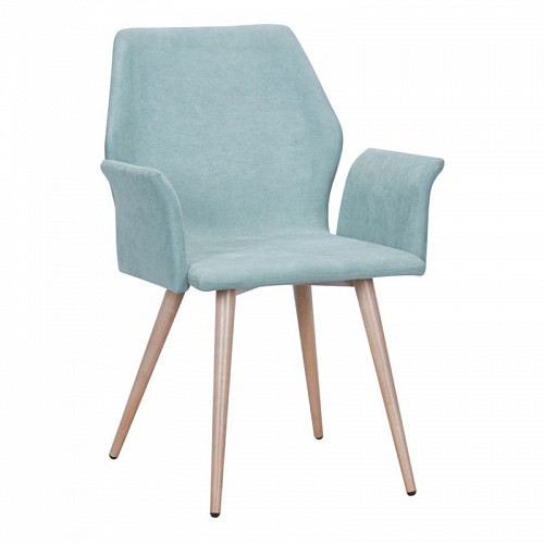 Woodwell LETO Πολυθρόνα Τραπεζαρίας Κουζίνας, Μέταλλο Βαφή Φυσικό, Ύφασμα Βεραμάν Ε-00019232 ΕΜ773,2