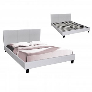 Woodwell WILTON Κρεβάτι Μονό, για Στρώμα 90x190cm, Pu Άσπρο Ε-00019623 Ε8060,11
