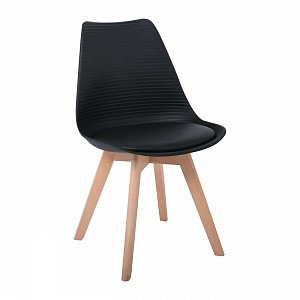 Woodwell MARTIN STRIPE Καρέκλα Ξύλινο Πόδι, PP Μαύρο Ε-00022612 ΕΜ136,24S