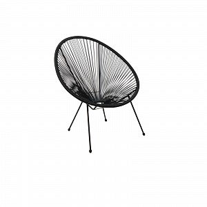 Woodwell ACAPULCO Πολυθρόνα Μέταλλο Βαφή Μαύρο, Plastic Rattan Μαύρο Ε-00019368 Ε245,2