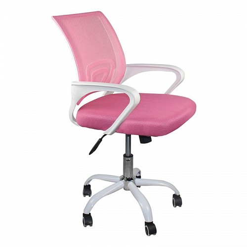 Woodwell BF2101-SW Πολυθρόνα Γραφείου με Ανάκλιση Άσπρο - Mesh Ροζ Ε-00022756 ΕΟ254,7SW