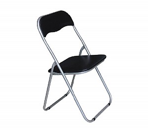 Woodwell LINDA Καρέκλα Πτυσσόμενη Βαφή Γκρι, Pvc Μαύρο Ε-00017575 Ε557,1