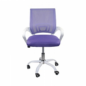 Woodwell BF2101-SC Πολυθρόνα Γραφείου χωρίς Ανάκλιση Μέταλλο Βάση Βαφή Άσπρο - Ύφασμα Mesh Μωβ Ε-00023156 ΕΟ254,2SC