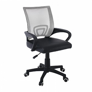 Woodwell BF2101-P Πολυθρόνα Γραφείου χωρίς Ανάκλιση Mesh Γκρι - Μαύρο Pu Ε-00023265 ΕΟ254,1PC