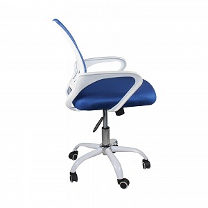 Woodwell BF2101-SW Πολυθρόνα Γραφείου με Ανάκλιση Άσπρο - Mesh Μπλε Ε-00022755 ΕΟ254,3SW