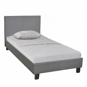 Woodwell WILTON Κρεβάτι Μονό, για Στρώμα 90x190cm, Ύφασμα Γκρι Ε-00022941 Ε8060,F2