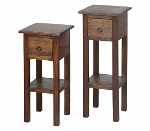 Woodwell CLASSIC Stand - Τραπεζάκι Βοηθητικό H.55cm - 1 Συρτάρι, Ξύλο Sheesham Καρυδί Ε-00007106 ΕS391,2