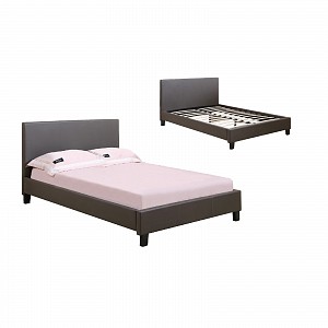 Woodwell WILTON Κρεβάτι Μονό, για Στρώμα 90x190cm, Pu Σκούρο Καφέ Ε-00019622 Ε8060,21