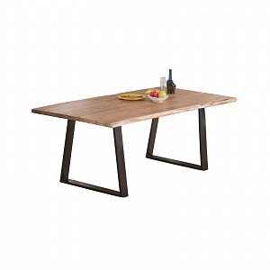 Woodwell LIZARD Slim Τραπέζι Τραπεζαρία Σαλονιού-Κουζίνας Μέταλλο Βαφή Μαύρο, Ξύλο Ακακία Φυσικό Ε-00019729 ΕΑ7097,S