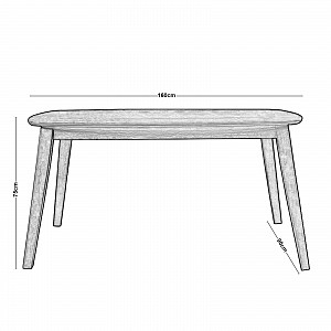 Woodwell DOM Τραπέζι Τραπεζαρίας Mdf Απόχρωση Oak Ε-00020589 Ε803