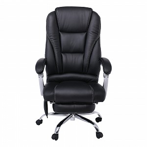 Woodwell BF8550 Massage Relax Πολυθρόνα Γραφείου Διευθυντή, Βάση Χρώμιο με Υποπόδιο, Pu  Μαύρο Ε-00022920 ΕΟ284,1