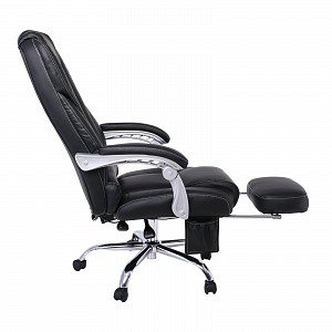 Woodwell BF8550 Massage Relax Πολυθρόνα Γραφείου Διευθυντή, Βάση Χρώμιο με Υποπόδιο, Pu  Μαύρο Ε-00022920 ΕΟ284,1