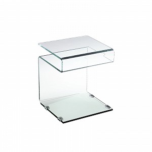 Woodwell GLASSER Τραπεζάκι Βοηθητικό Διάφανο Γυαλί 12mm Ε-00015896 ΕΜ735