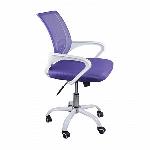Woodwell BF2101-SW Πολυθρόνα Γραφείου με Ανάκλιση Μέταλλο Βάση Βαφή Άσπρο - Mesh Μωβ Ε-00022754 ΕΟ254,2SW