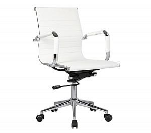 Woodwell BF3301 Πολυθρόνα Γραφείου Μέταλλο Βάση Χρώμιο, PU Άσπρο Ε-00016922 ΕΟ268,1