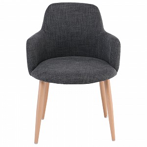 Woodwell SOUL Πολυθρόνα Τραπεζαρίας Σαλονιού - Κουζίνας, Μέταλλο Βαφή Φυσικό, Ύφασμα Γκρι Ε-00020566 ΕΜ713,2