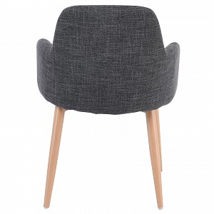 Woodwell SOUL Πολυθρόνα Τραπεζαρίας Σαλονιού - Κουζίνας, Μέταλλο Βαφή Φυσικό, Ύφασμα Γκρι Ε-00020566 ΕΜ713,2