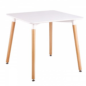 Woodwell ART Τραπέζι Τραπεζαρίας Άσπρο MDF, Πόδια Οξιά Φυσικό Ε-00013683 Ε7087,1