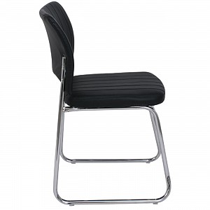 Woodwell VENUS Καρέκλα Γραφείου Επισκέπτη, Στοιβαζόμενη Μέταλλο Χρώμιο, Pu Μαύρο Ε-00018724 ΕΟ554,1