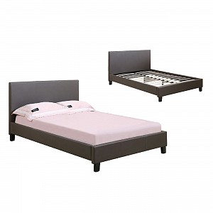 Woodwell WILTON Κρεβάτι Μονό, για Στρώμα 90x190cm, Pu Σκούρο Καφέ Ε-00019622 Ε8060,21