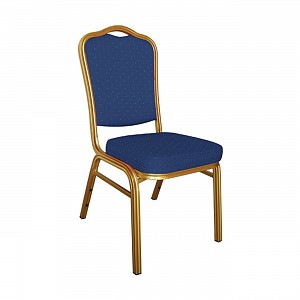 Woodwell HILTON Καρέκλα Μέταλλο Gold Ύφασμα, Ύφασμα Μπλε Ε-00011489 ΕΜ513,2