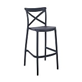 Woodwell DESTINY Σκαμπό BAR με Πλάτη, PP Ανθρακί Ε-00023653 Ε388,2