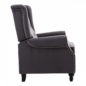 Woodwell CHESTER Relax Πολυθρόνα Μπερζέρα Σαλονιού, Καθιστικού Ύφασμα Velure Γκρι Ε-00023453 Ε7119,2