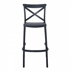 Woodwell DESTINY Σκαμπό BAR με Πλάτη, PP Ανθρακί Ε-00023653 Ε388,2