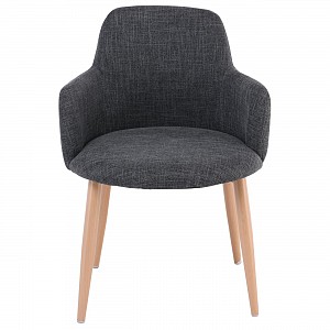 Woodwell SOUL Πολυθρόνα Τραπεζαρίας Σαλονιού - Κουζίνας, Μέταλλο Βαφή Φυσικό, Ύφασμα Γκρι Ε-00020566 ΕΜ713,2