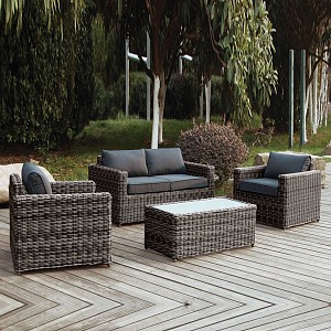 Woodwell ARIZONA Set Σαλόνι Κήπου ALU: 2Θέσιος +2 Πολυθρόνες +Τραπέζι Wicker Grey Brown- Μαξ.Ανθρακί Ε-00010415 Ε6734