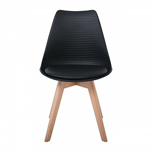Woodwell MARTIN STRIPE Καρέκλα Ξύλινο Πόδι, PP Μαύρο Ε-00022612 ΕΜ136,24S