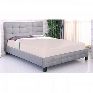 Woodwell FIDEL Κρεβάτι Διπλό για Στρώμα 160x200cm, Ύφασμα Γκρι Ε-00017214 Ε8053,4