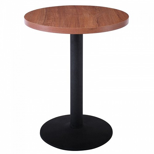 Woodwell MARCO Τραπέζι Στρογγυλό Επιφάνεια Melamine Καρυδί Βάση Μέταλλο Μαύρο Φ45cm Ε-00024030 ΕΜ855