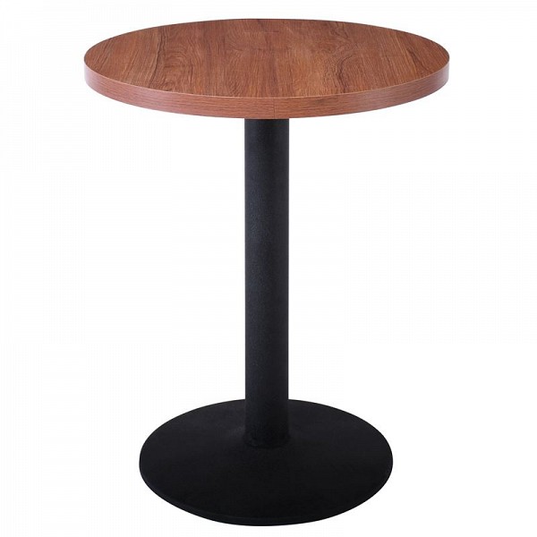 Woodwell MARCO Τραπέζι Στρογγυλό Επιφάνεια Melamine Καρυδί Βάση Μέταλλο Μαύρο Φ45cm Ε-00024030 ΕΜ855