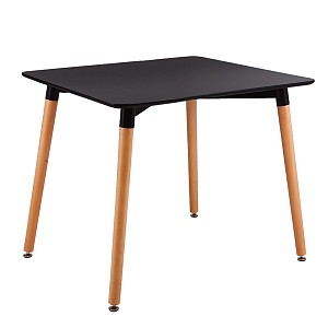 Woodwell ART Τραπέζι Τραπεζαρίας Μαύρο MDF, Πόδια Οξιά Φυσικό Ε-00013685 Ε7087,2