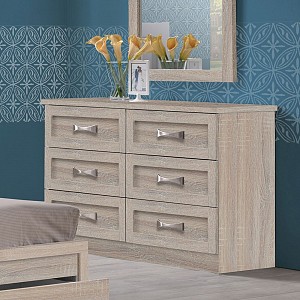 Woodwell LIFE Συρταριέρα με 6 Συρτάρια, Απόχρωση Sonoma Ε-00016059 ΕΜ364,2
